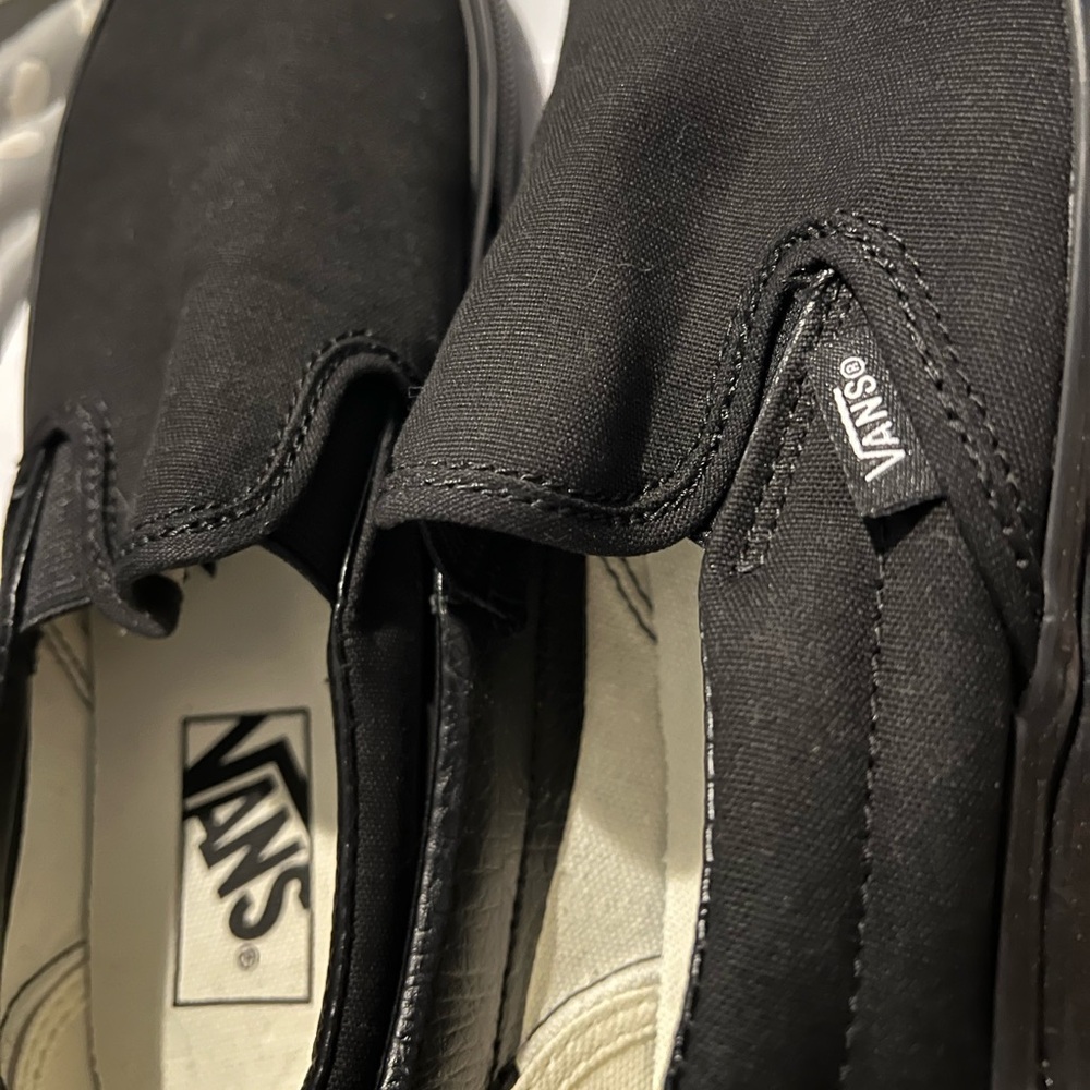 Vans Black Canvas Slip-On Sneakers - Picture 3 of 11